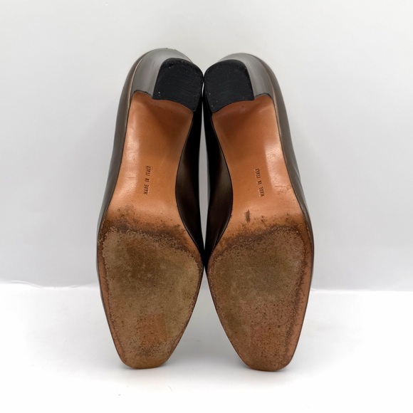 VINTAGE FERRAGAMO Pumps Block Heel US 6B Metallic Bronze Italian Luxury Collect. - Picture 8 of 8